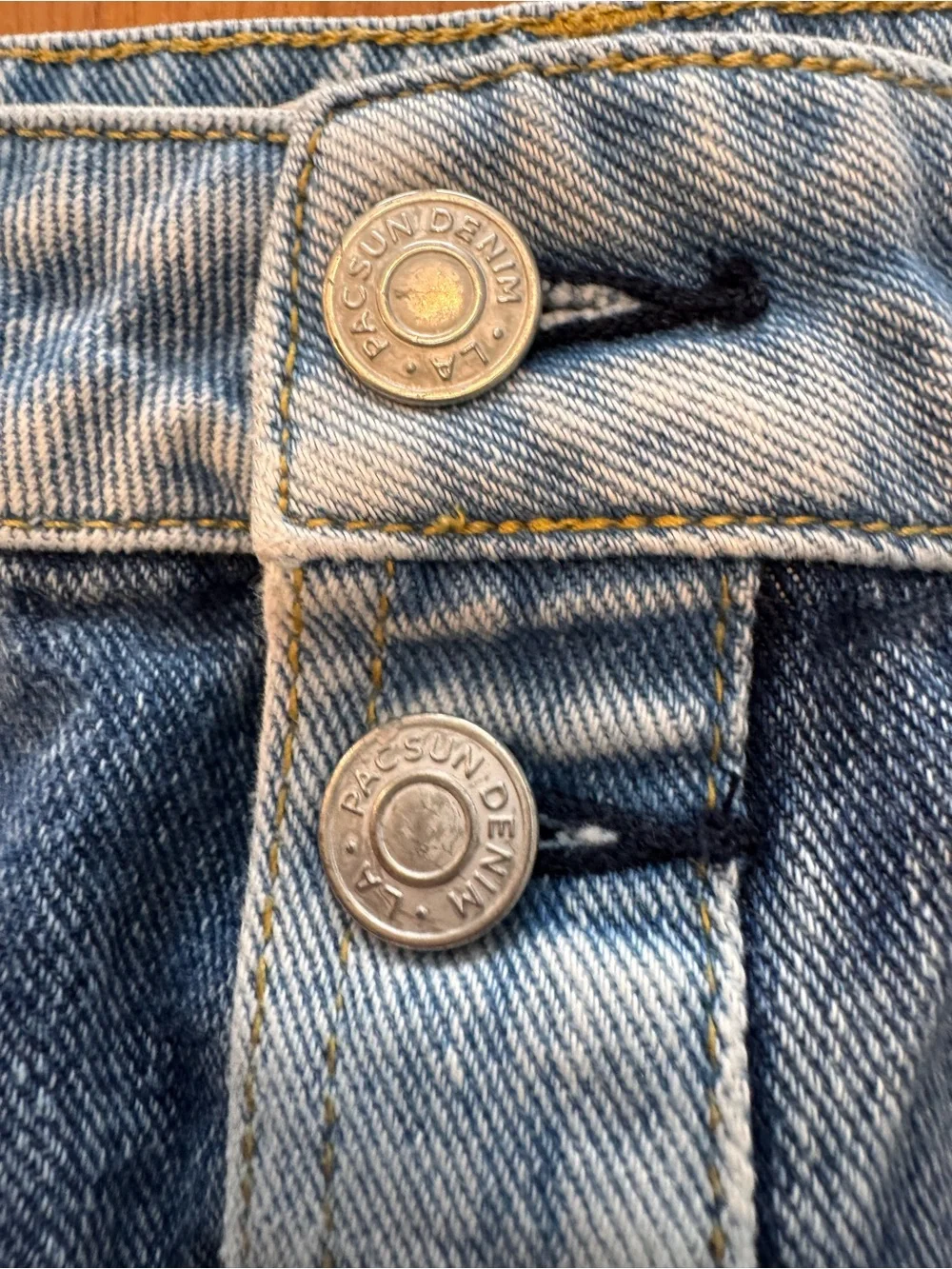 PacSun Two Toned Denim Mini Skirt Women’s 27 Button Front